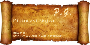Pilinszki Gejza névjegykártya